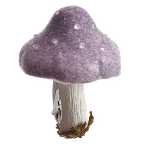 Fungo su clip in feltro viola 13,5 cm | 12 pezzi