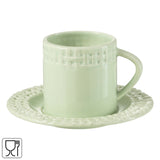 Tazza con piattino J-line verde 175 ml | 12 pezzi