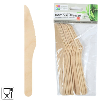 Coltelli in bambù 16,5 cm 12 pezzi | 24 pezzi