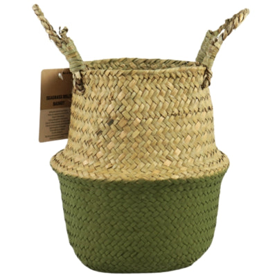 Cesto in alghe verde oliva marrone 22 cm | 8 pezzi