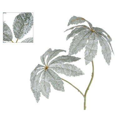 Ramo artificiale di schefflera verde bohémien 75 cm | 12 pezzi