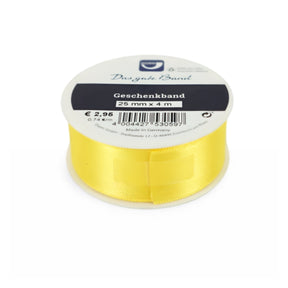 Nastro regalo in corno di raso giallo 4 m | 48 pezzi