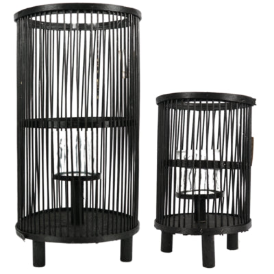 Lanterna saigon nera 40,5 cm set da 2 | 4 pezzi