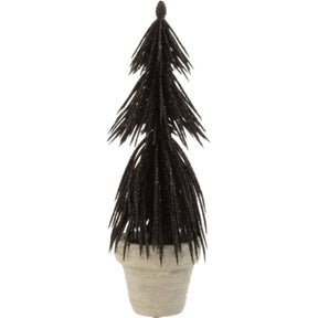 Pino J-line in vaso glitter nero 22 cm | 12 pezzi