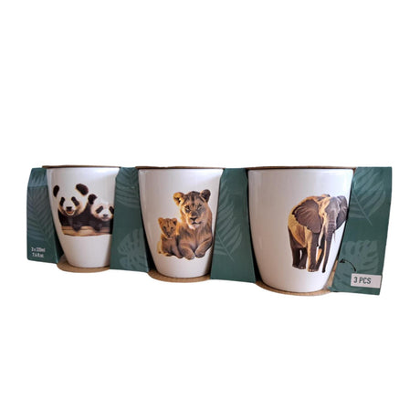 Eccellente set di tazze per la casa Jungle da 220 ml, composto da 3 pezzi