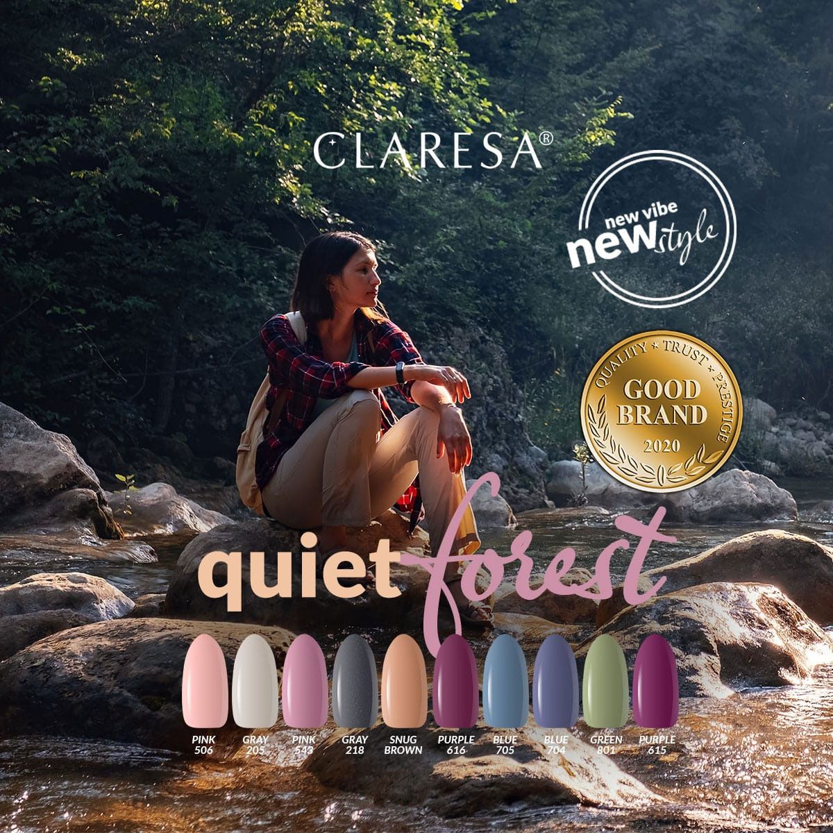 Smalto gel UV LED Claresa 5ml Viola 615 Quiet Forest