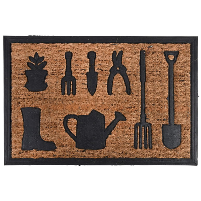 Esschert design zerbino in gomma cocco attrezzi da giardino 61x40 cm