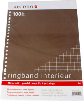 Raccoglitore ad anelli interno a4 23r quadrettato 10mm 100