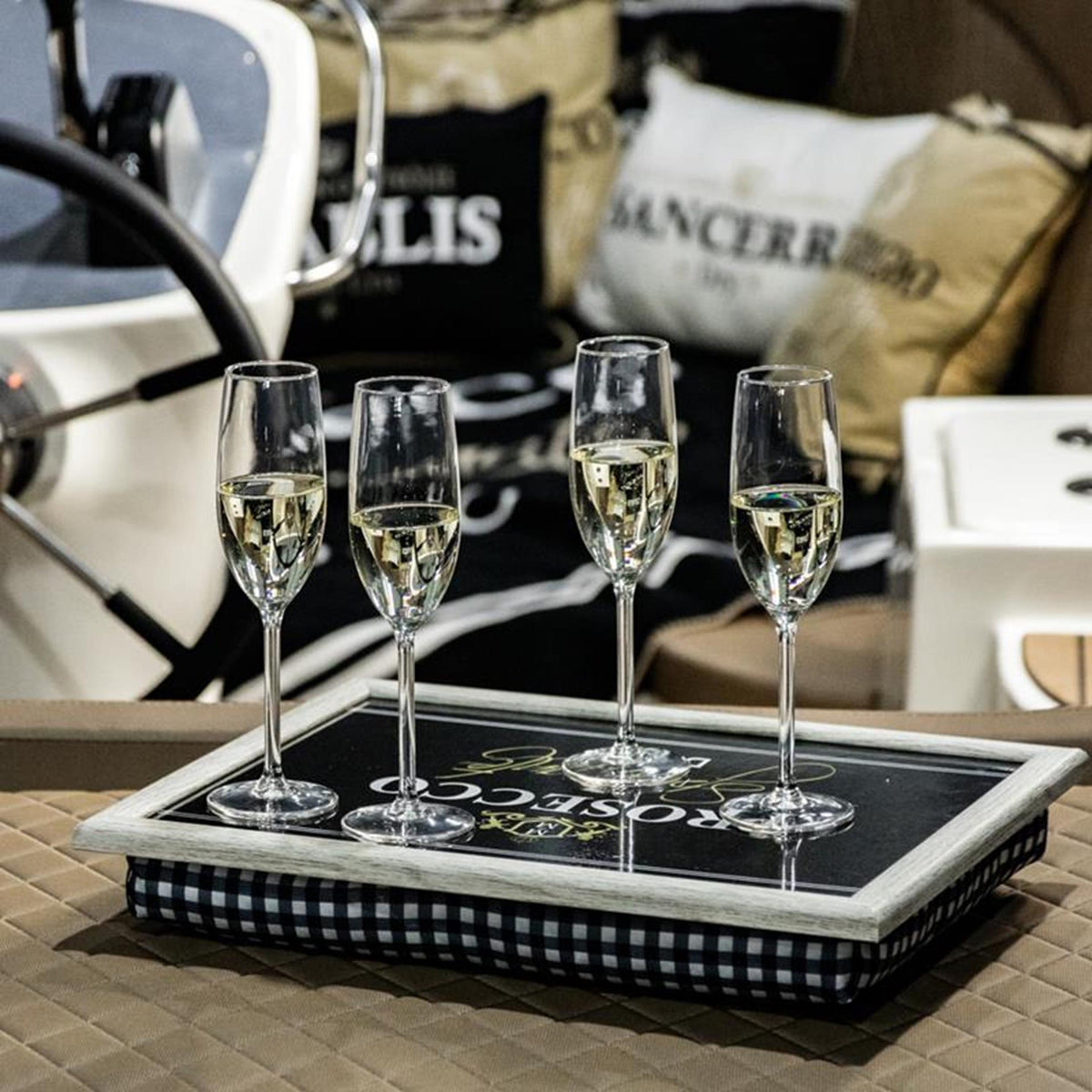Cuscino poggiapolsi Mars More prosecco nero 43x33x9cm