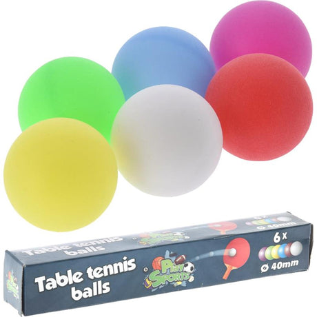 Palline da ping pong colorate scatola da 6 pezzi