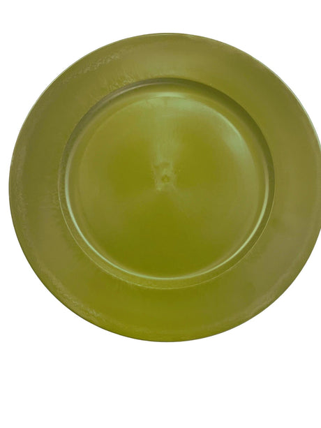 Hbx natural living hbx living piatto in melamina per composizioni floreali, dia.33x2cm verde
