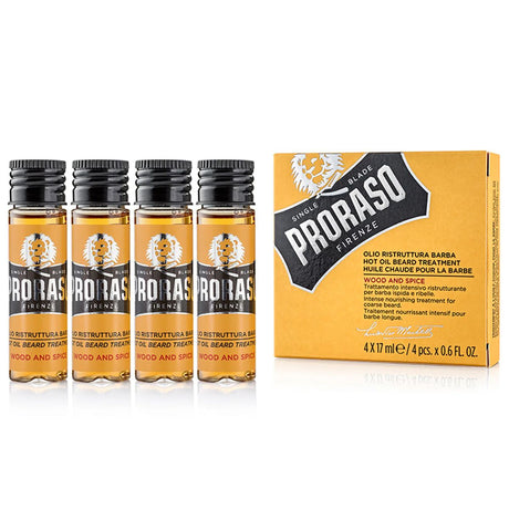 Proraso olio caldo trattamento barba legno speziato 4x17ml