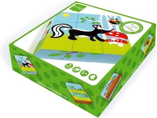 La dama graffia la foresta di puzzle con blocchi di legno con 9 blocchi