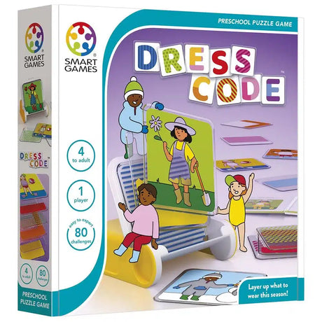 Codice di abbigliamento Smartgames - gioco puzzle logico educativo - 80 compiti impegnativi - gioco di forme e colori per bambini - dai 4 anni