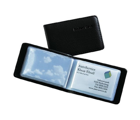Porta biglietti da visita Kangaro Sigel - 110x75x12mm - pelle artificiale nera - per 40 carte - si-vz170