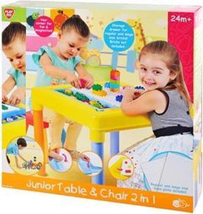 Tavolo da gioco Playgo con sedia e vassoio portaoggetti
