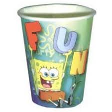 Bicchieri di carta Sponge Bob Van der Doelen 8 pezzi