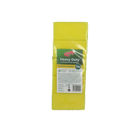 Multy spugne abrasive pesanti con manico 13x6,5x4,5 cm confezione da 10 gialle