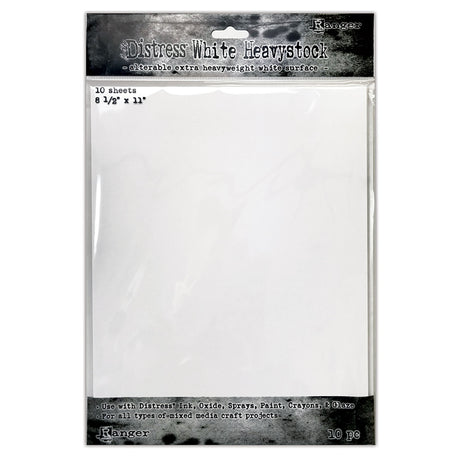 Ranger inchiostro ranger • tim holtz distress tecnica mista heavystock 20,32x25,40 cm bianco