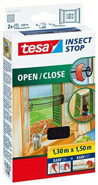 Tesa 1050480 - Tenda antimosche premium anti-insetti apri chiudi 1,3 mx 1,5 m | 1 pz