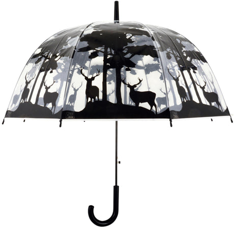 Ombrello di design Esschert trasparente con stampa foresta