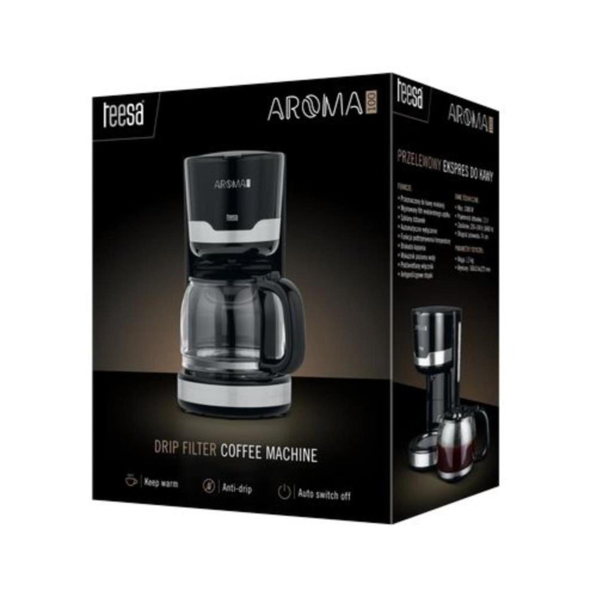 Caffettiera Teesa Aroma 100 filtri 1,5 l nera