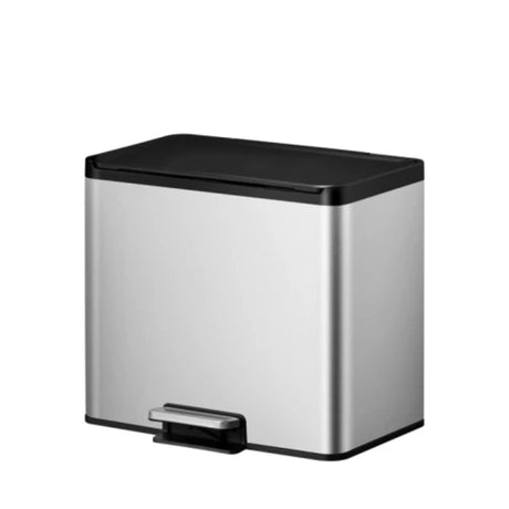 Eko - pattumiera a pedale Essential 2 riciclatrici 9+9+9 litri - acciaio inox polipropilene - acciaio inox opaco - pattumiera per rifiuti