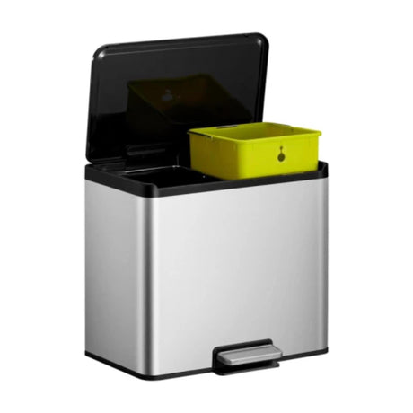 Pattumiera a pedale Eko Essential Duo 15+15 l in acciaio inox