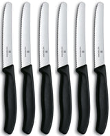 Coltelli da pomodoro da tavola Victorinox lama seghettata nera scatola da 6 pezzi