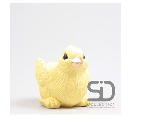 Uccello decorativo ispirato alla stagione con ciotola 12x8x7,5 cm giallo