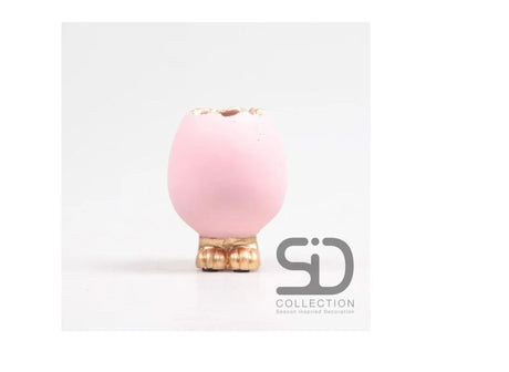 Vaso decorativo ispirato alla stagione con piedini 7,5x7,5x10 cm rosa