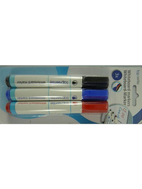 Pennarello per lavagna bianca Topwrite rosso, blu, nero - 3 pz.