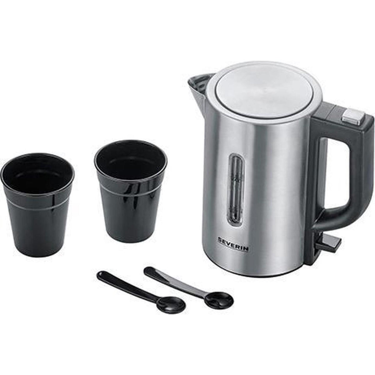 Severin wk3647 mini bollitore da viaggio 0,5 l 1100 w acciaio inossidabile nero