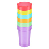 Coppa di bere in plastica con paglia 387 ml, 6st.